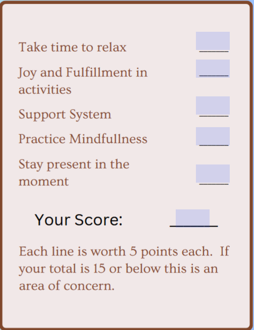 mental self care checklist 