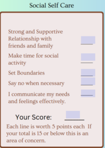 social self care checklist image