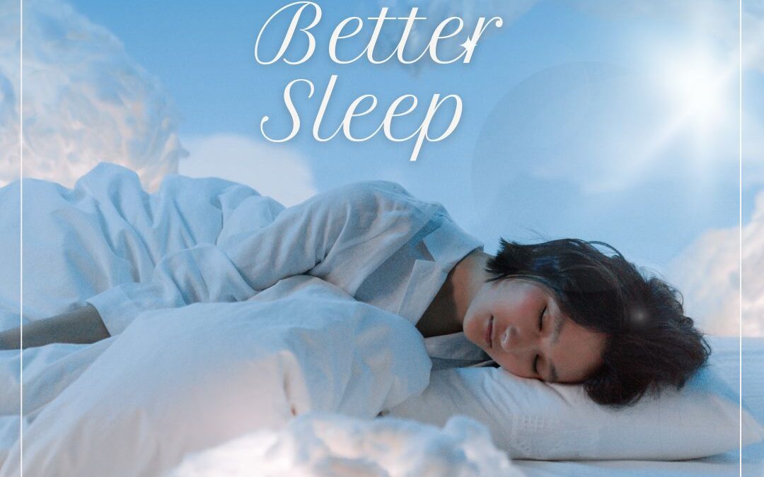 Peaceful person sleeping comfortably in a cozy bed, with soft lighting and a calm atmosphere symbolizing restful sleep and improved nighttime routines.
