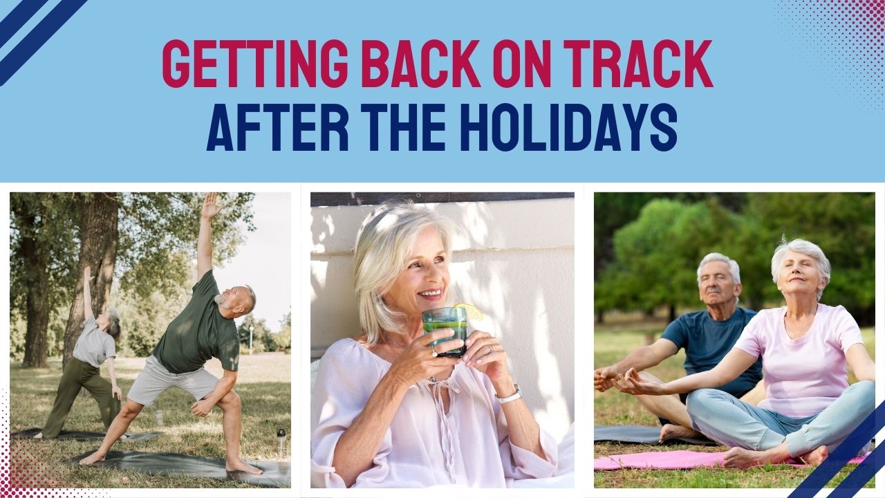 Twelve healthy meals in a 4×3 grid, including fish, chicken, shrimp, salads, vegetables, grain bowls, and yogurt with fruit."